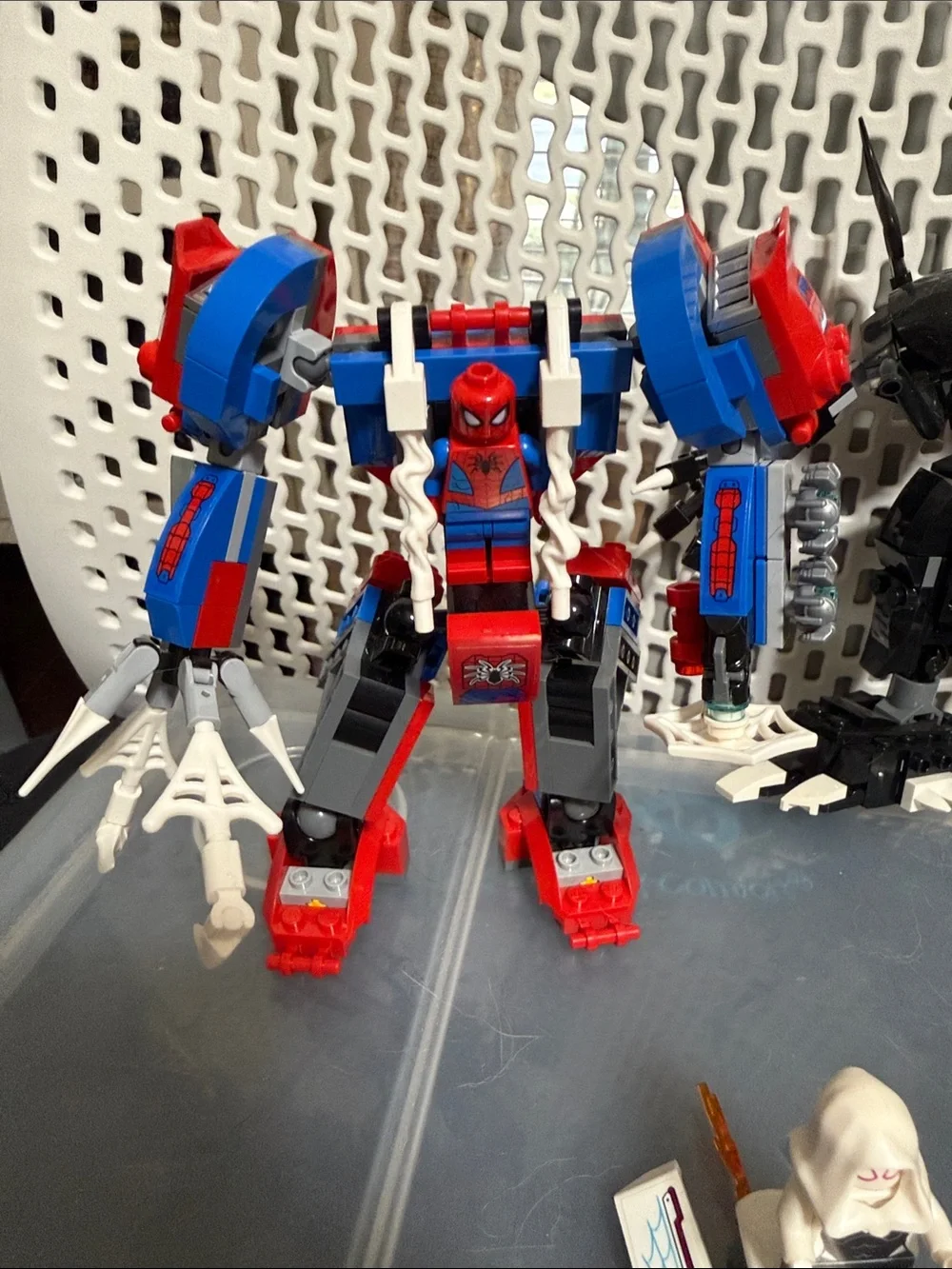 Lego 76115 Black Venom Mech with Red and Blue Spider Mech